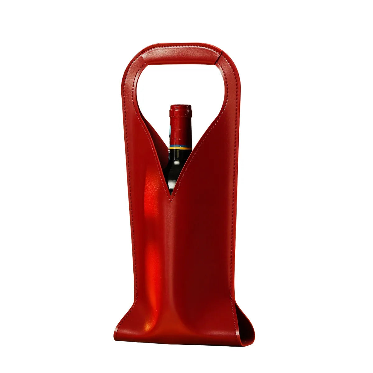 Luxury Leather Wine Bottle Gift Bag | Premium Single Bottle Carrier for Weddings & Corporate Gifting